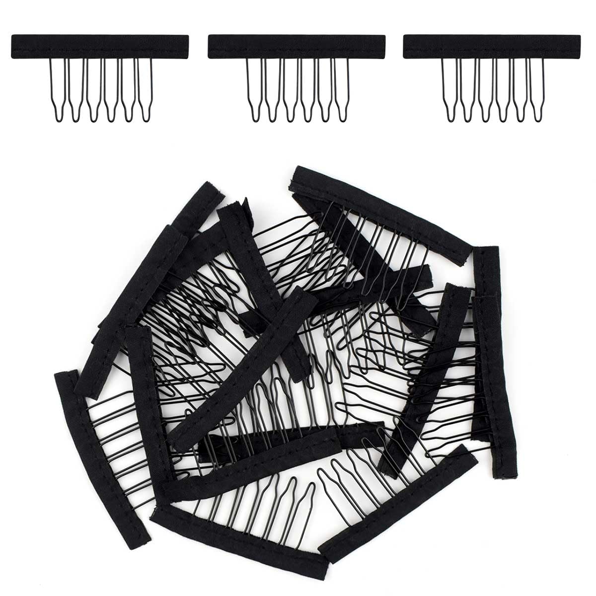 TKYPZY wig clips metal teeth closeup shows durable grip for secure hairstyles