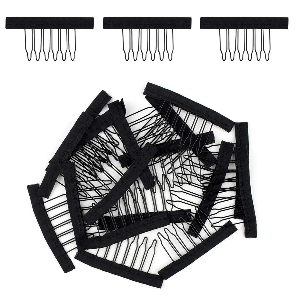 TKYPZY wig clips metal teeth closeup shows durable grip for secure hairstyles