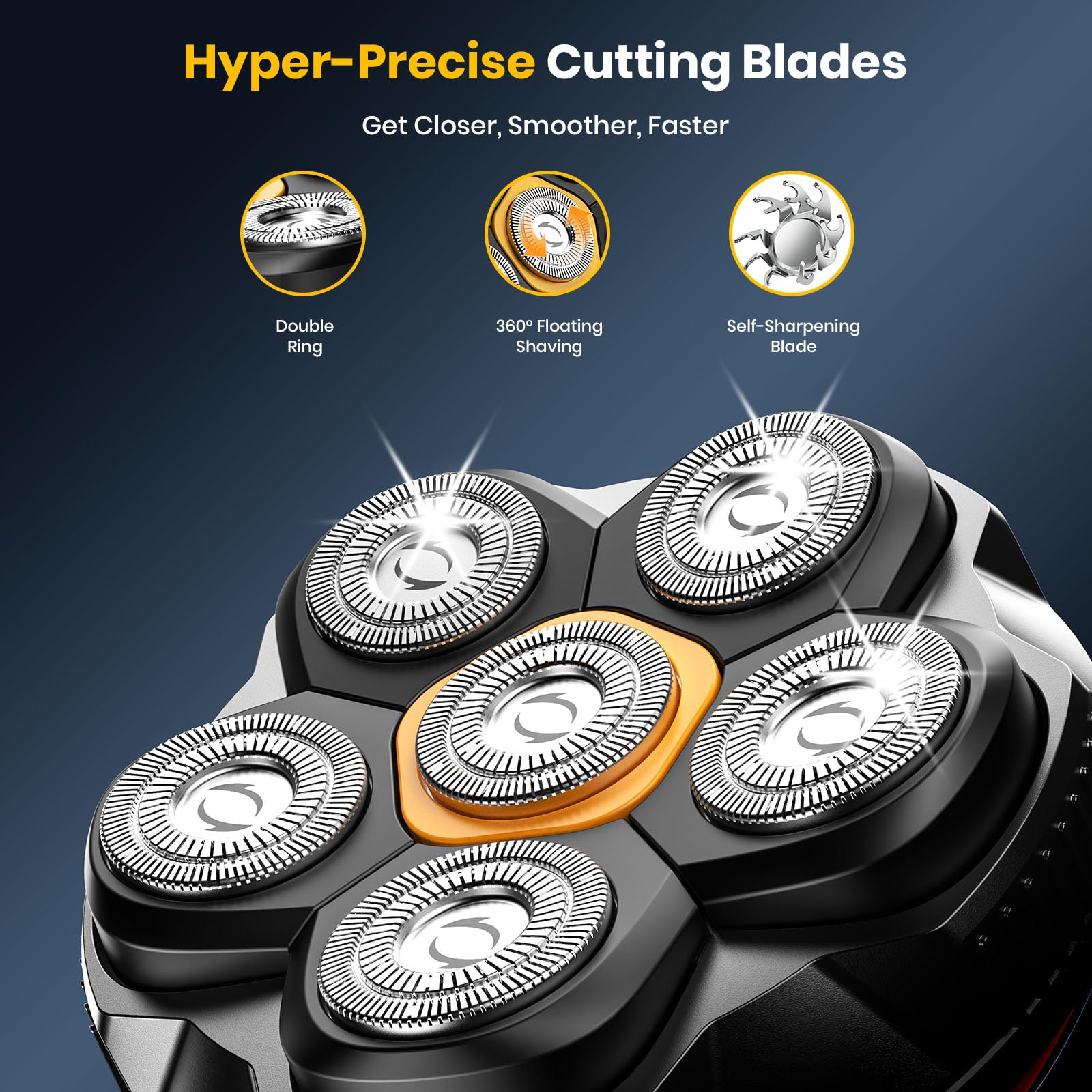 TLMUSE head shaver magnetic head detach enables fast hair clearance