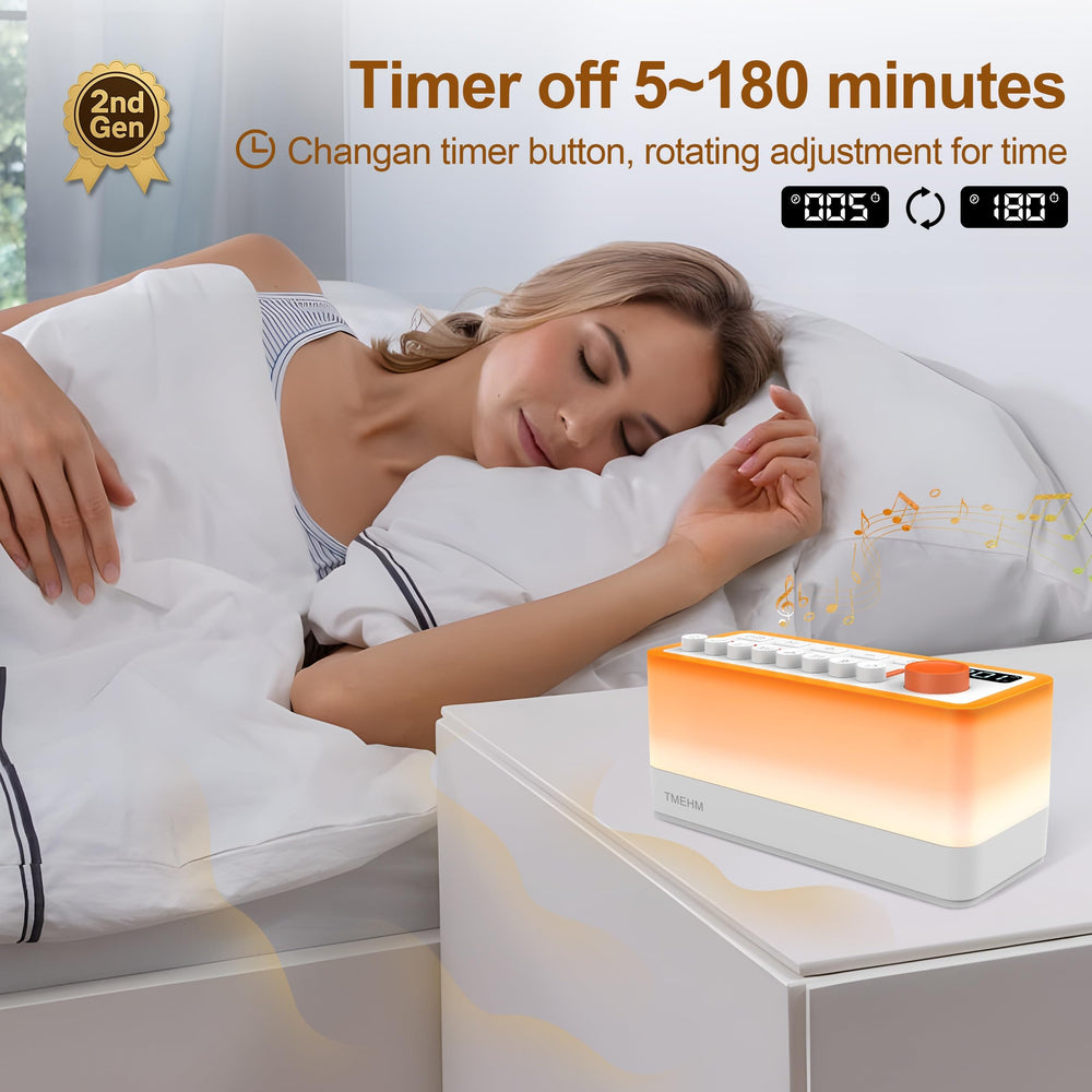 TMEHM Auto-off timer controls 5-180 minutes for quiet nights.