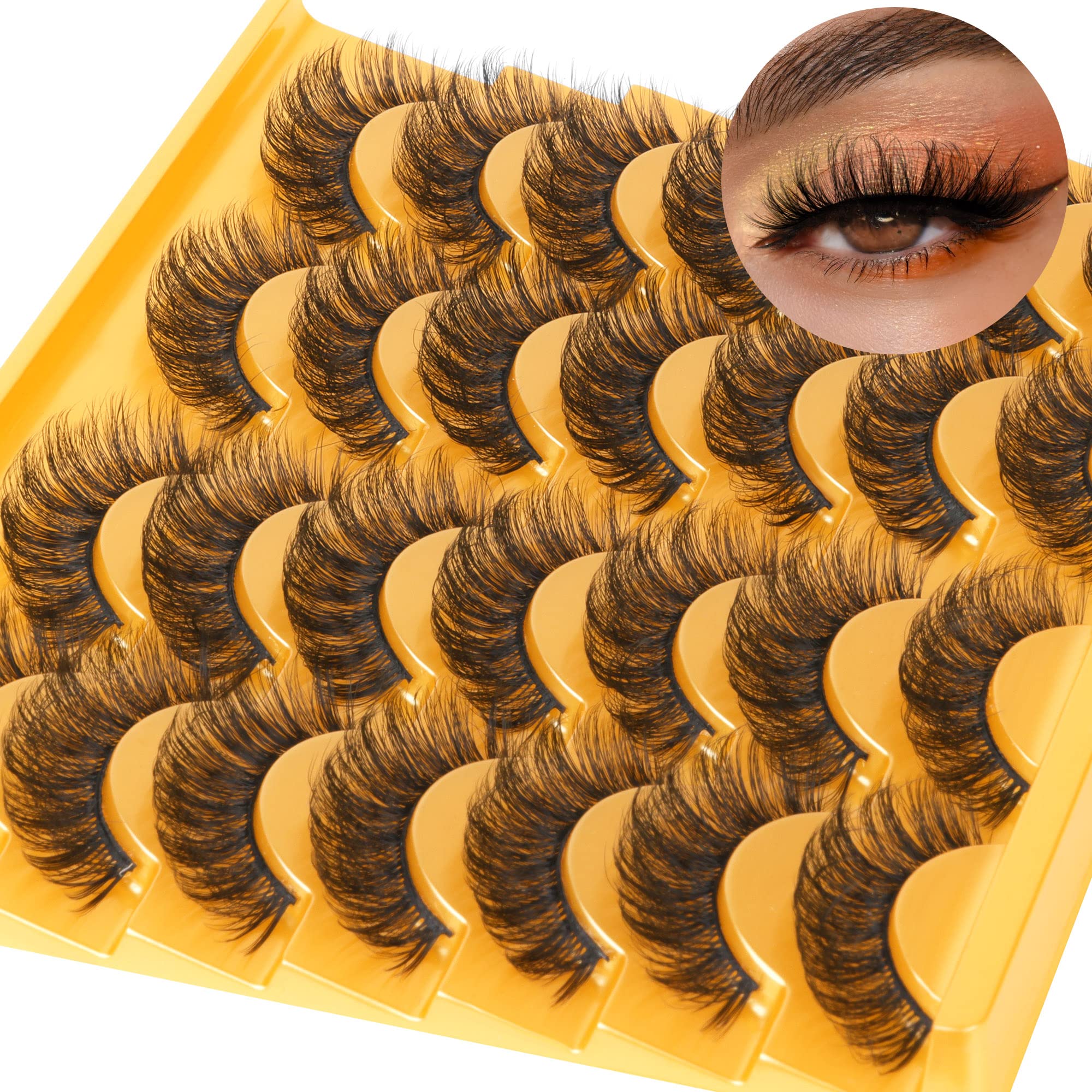 TNFVLONEINS natural mink lashes cat eye 14 pairs offer wispy volume for daily wear