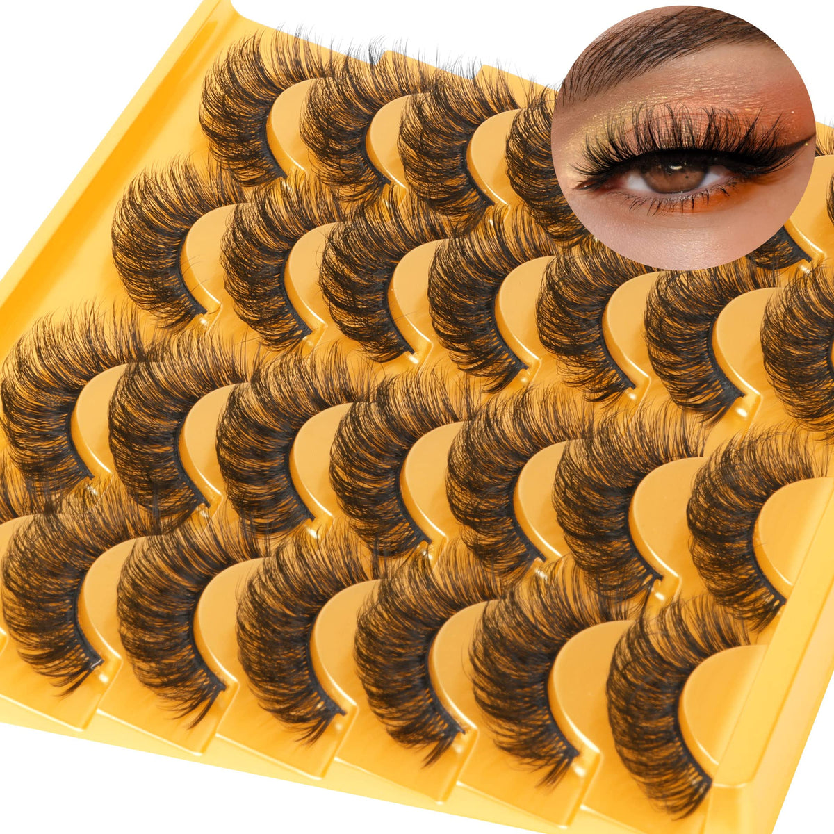 TNFVLONEINS natural mink lashes cat eye 14 pairs offer wispy volume for daily wear