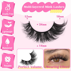 TNFVLONEINS 16mm volume lashes enlarge eyes with subtle drama.