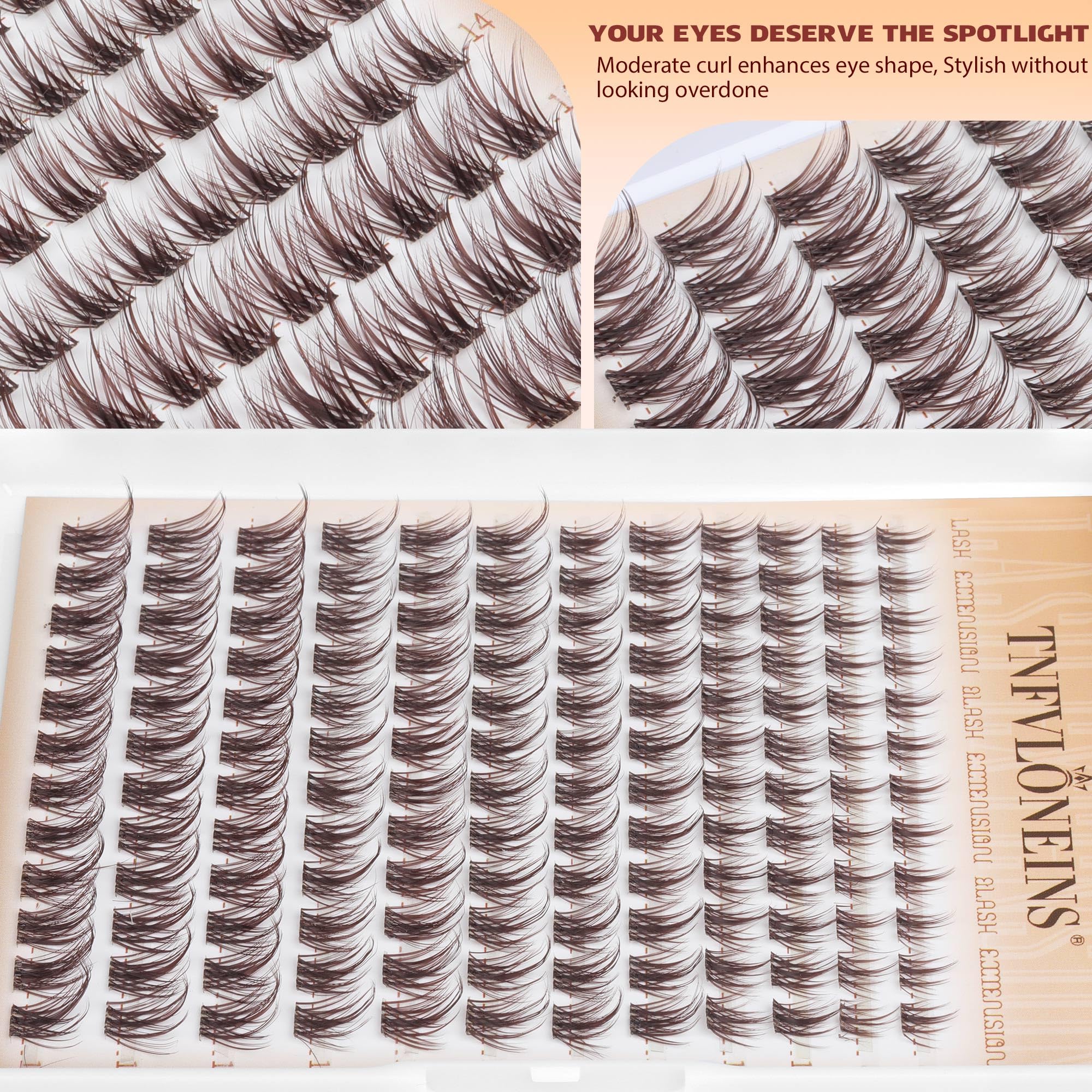 TNFVLONEINS 4D natural-look brown clusters for more defined eyes