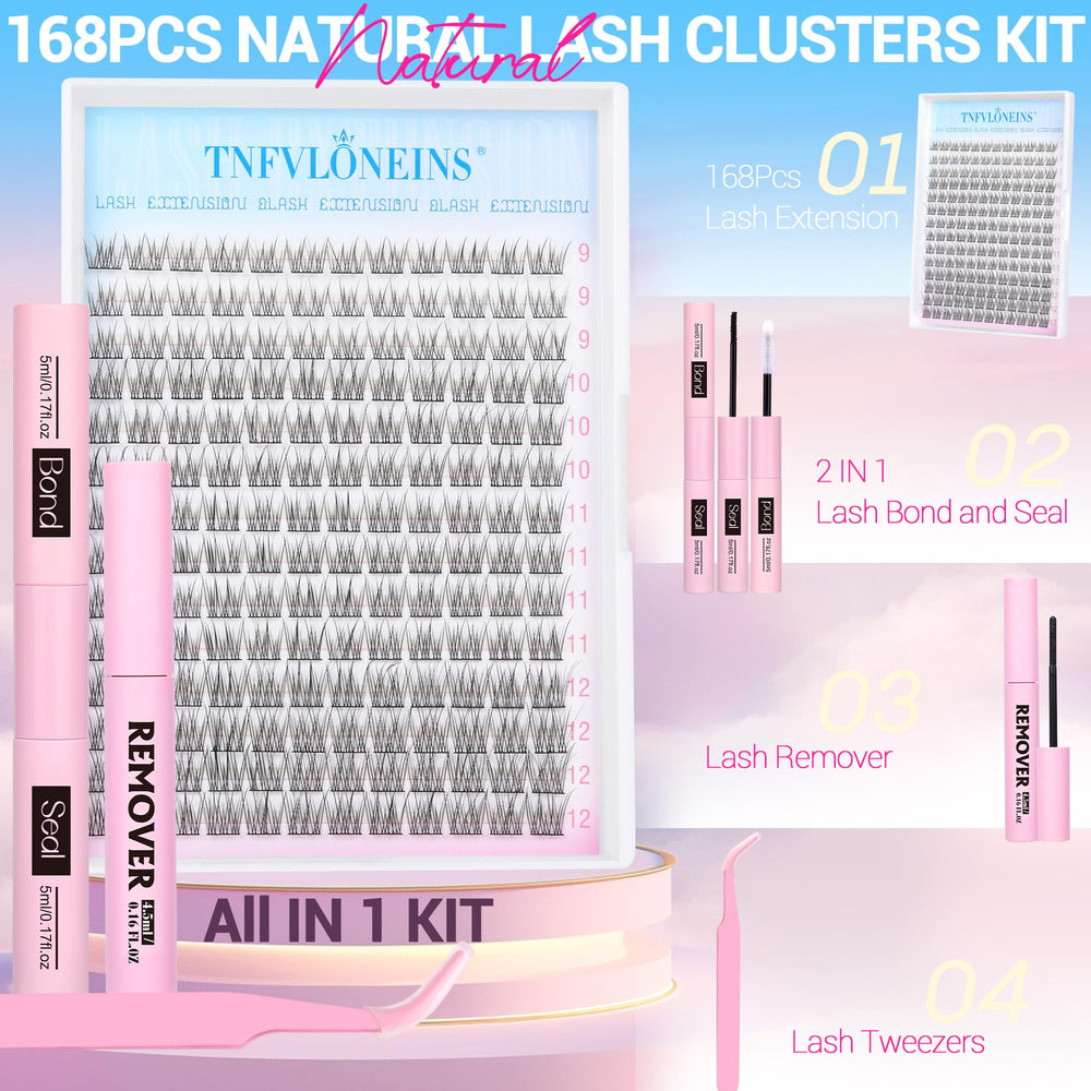 TNFVLONEINS 9-12mm wispy lashes close-up highlights natural eye-enhancing look.
