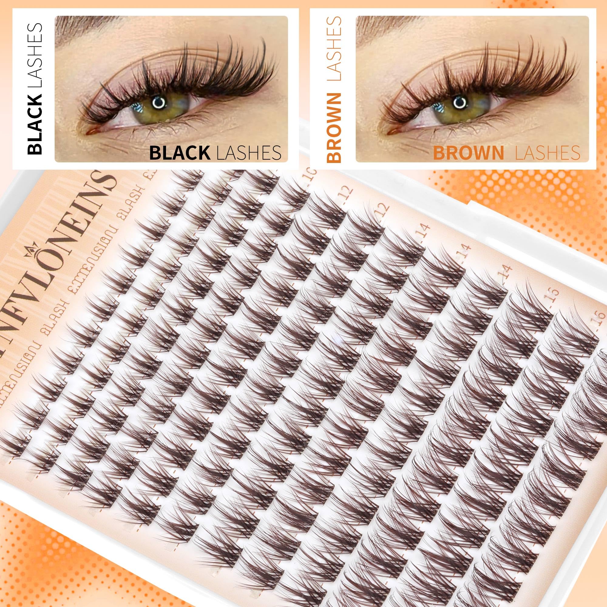 TNFVLONEINS beginner-friendly brown lashes for easy at-home application