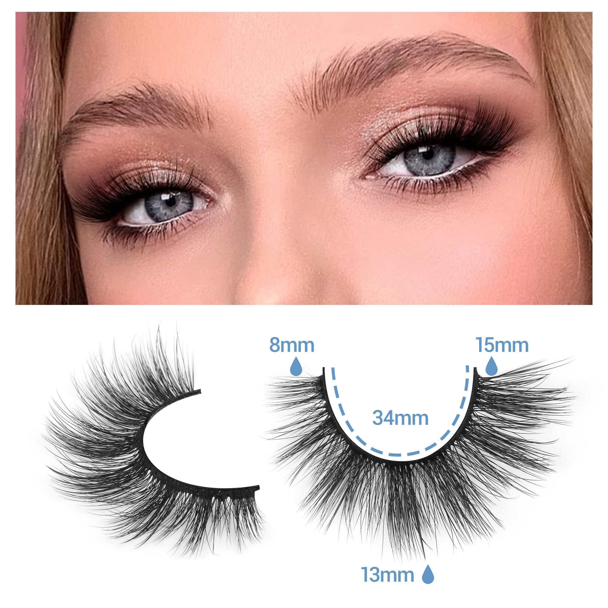 TNFVLONEINS close-up wispy-cat-eye lashes for effortless full-bodied daytime glamour
