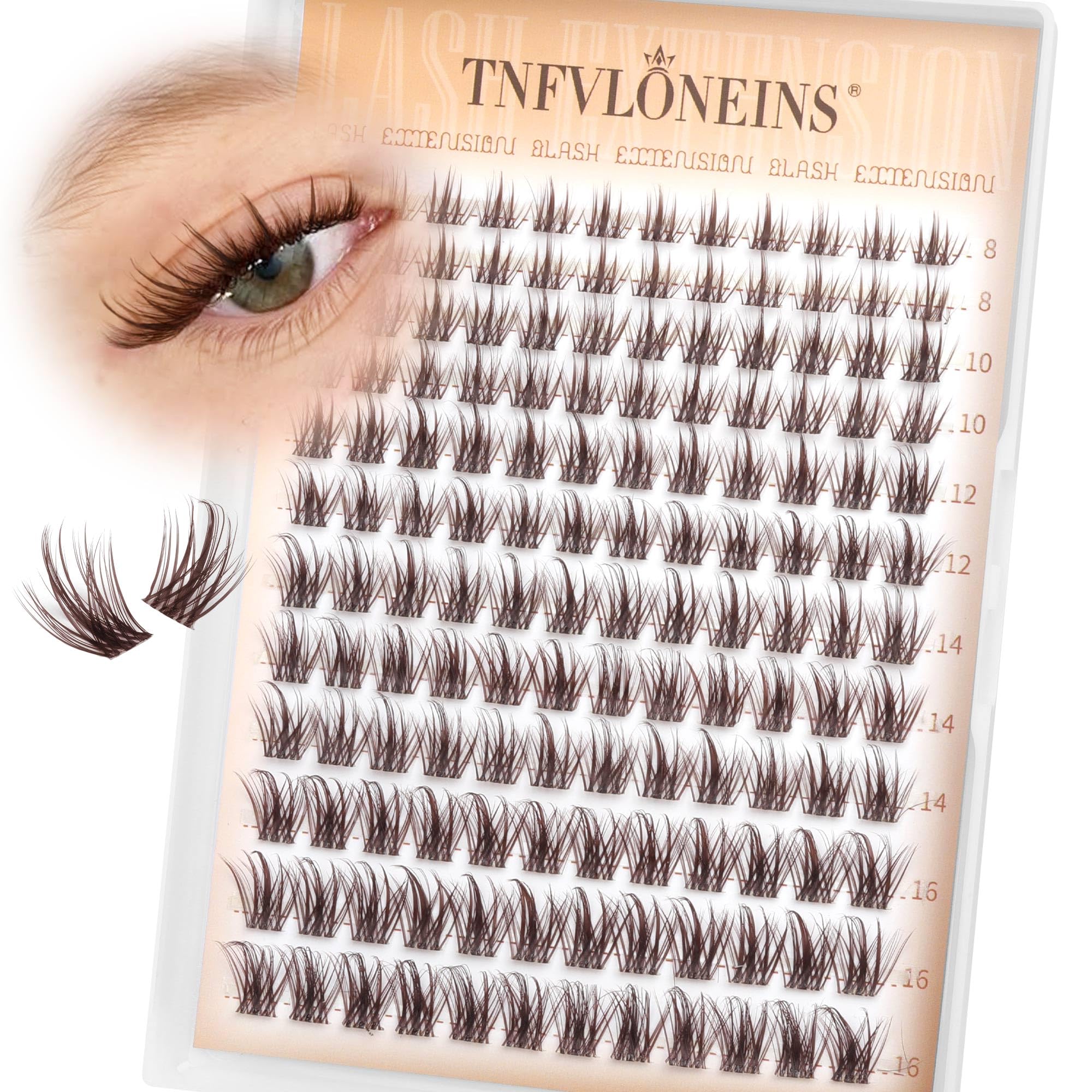 TNFVLONEINS fairy brown lash clusters for natural wispy volume