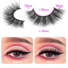 TNFVLONEINS faux mink lashes create feather-light comfort with a soft cotton band