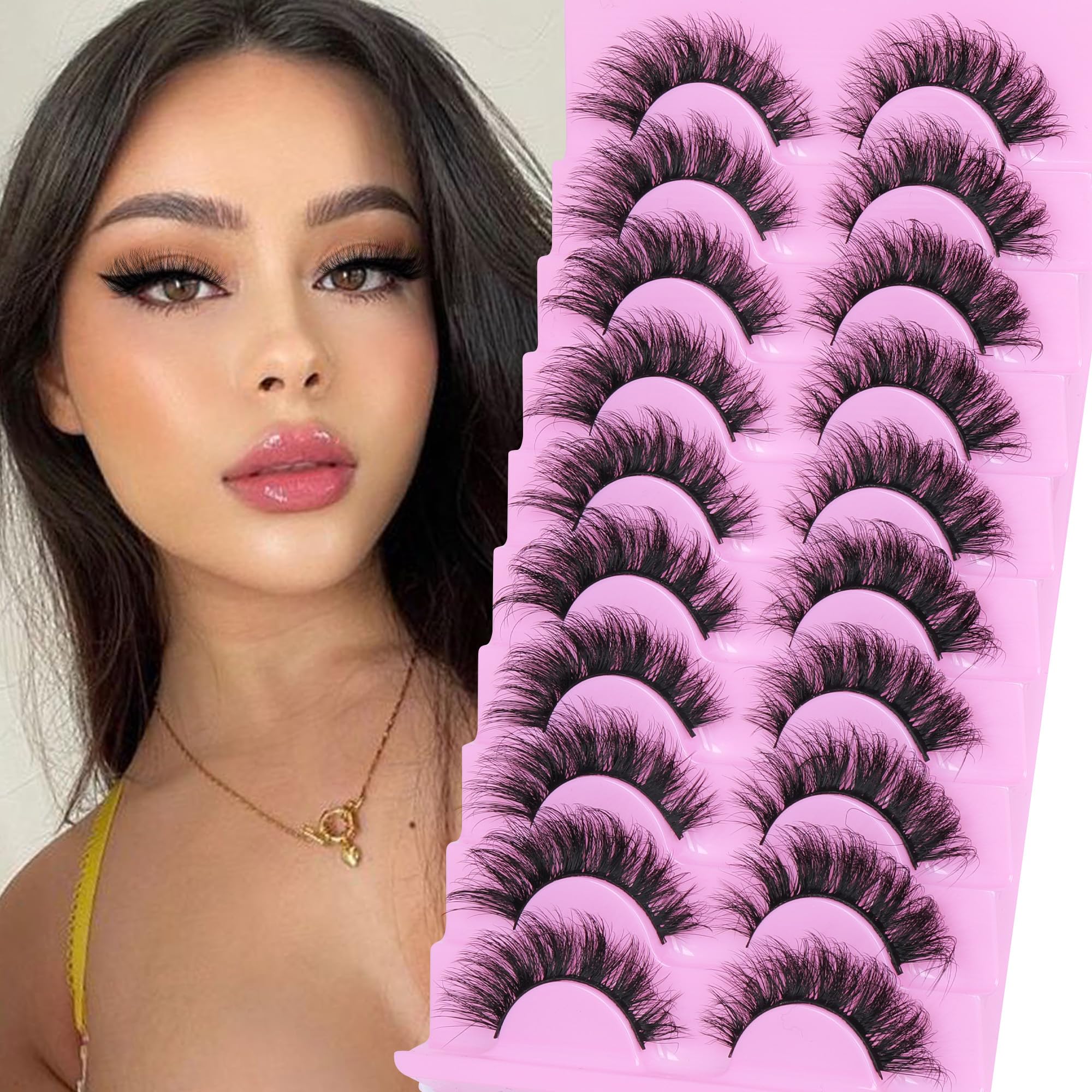 TNFVLONEINS pack includes ten pairs of faux mink lashes.