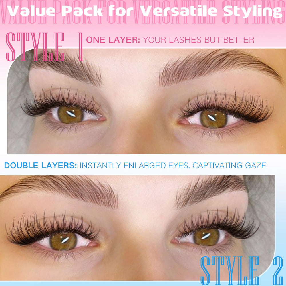 TNFVLONEINS waterproof lashes clusters withstand humidity or sweat with ease.