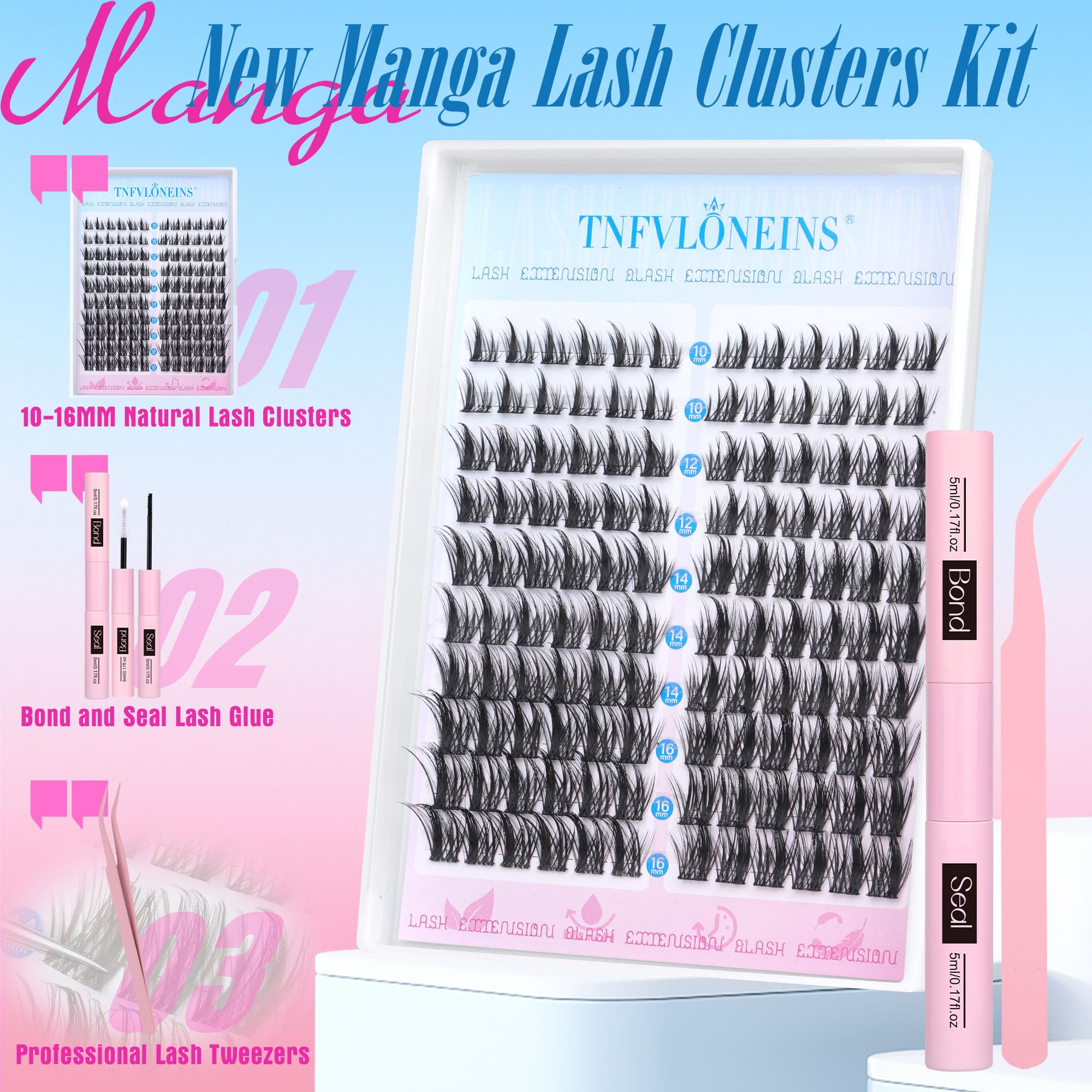 TNFVLONEINS Wispy Extensions close-up emphasizes soft lash clusters blending naturally.