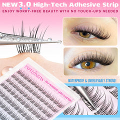 TNFVLONEINS wispy lash clusters closeup natural volume for subtle glam.