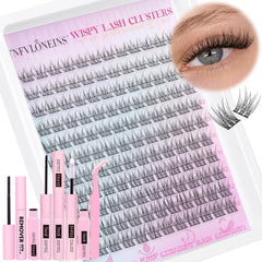 TNFVLONEINS Wispy Lash Clusters Kit 9-12mm collection ready for natural DIY lash enhancement