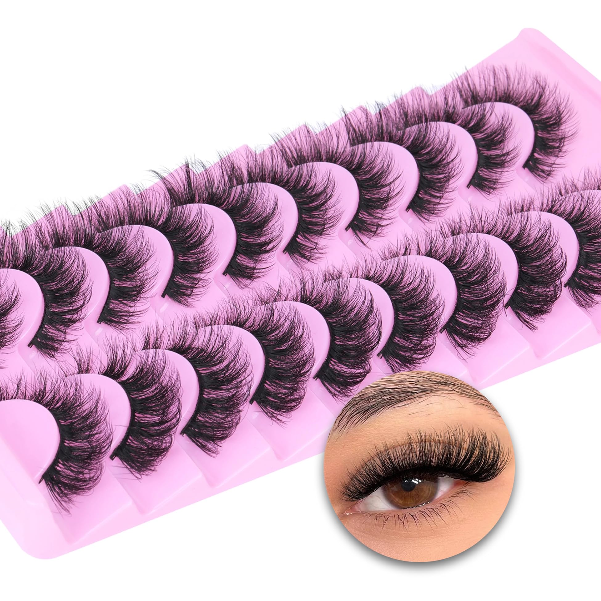TNFVLONEINS wispy lashes with soft cotton band for comfortable wear.