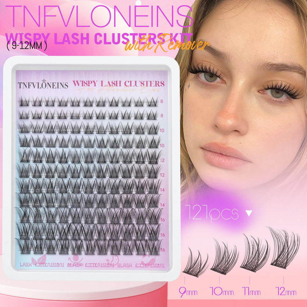 TNFVLONEINS soft ultra-fine fibers cluster lashes feel feather-light
