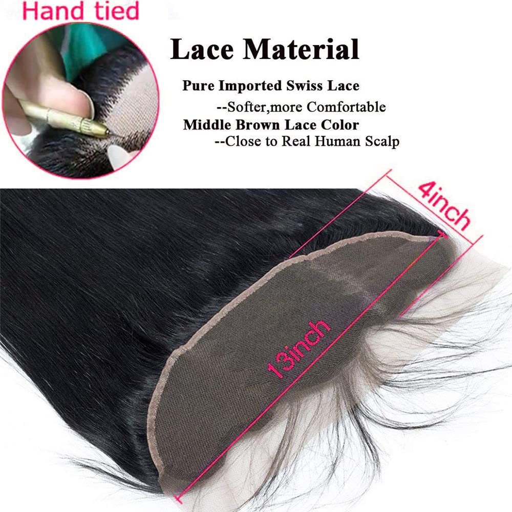 TNICE 13x4 lace frontal closure back view highlights balanced density.