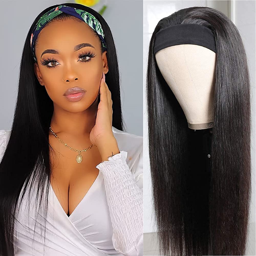 TNICE headband wig straight 18in front view for effortless styling
