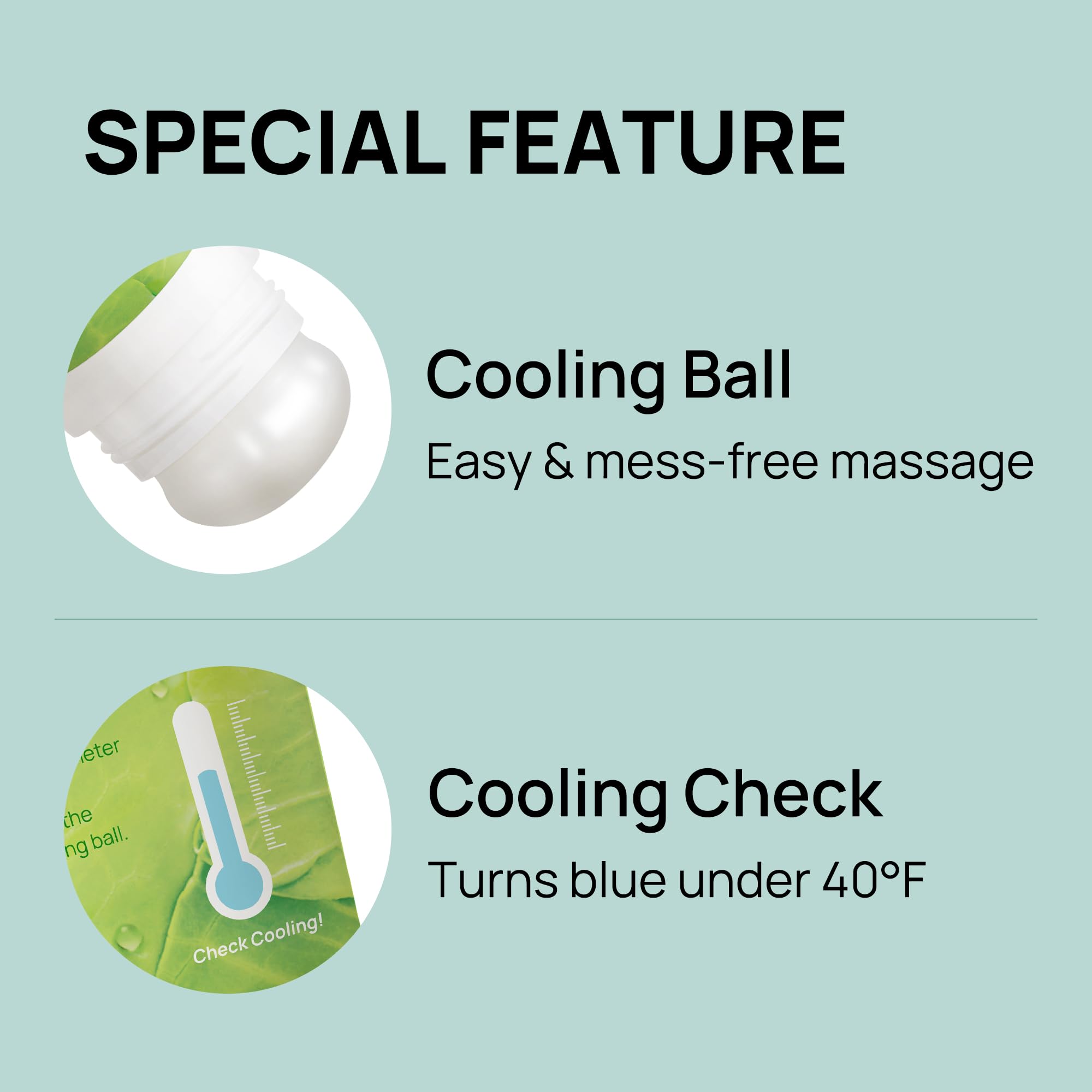 Cooling ball delivering spa-like massage; TNTN MOM'S enhances cooling and comfort.