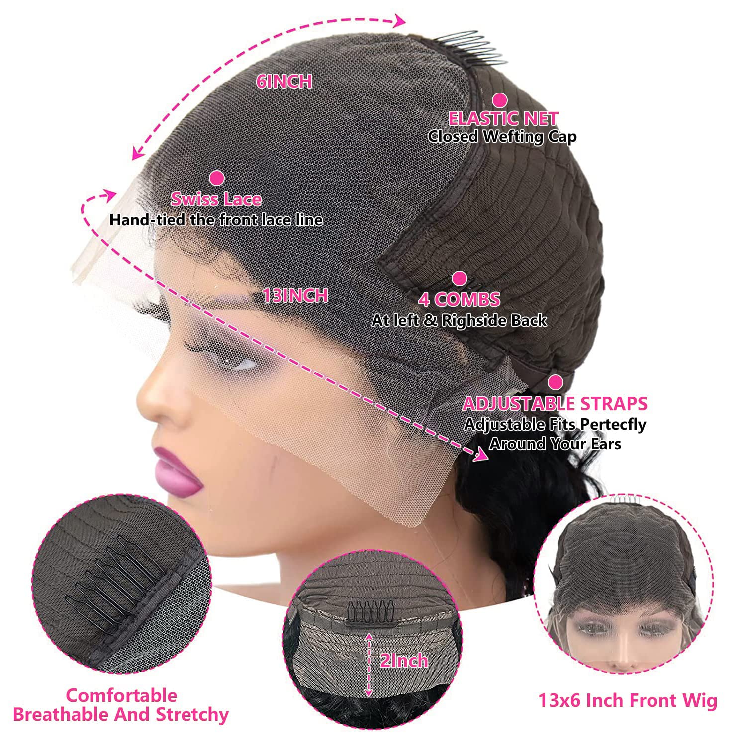 Tobasew deep 6-inch parting enables high ponytail and buns.