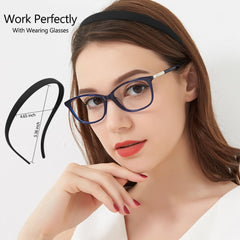 TOBATOBA Flex Headbands worn with glasses demonstrating secure, non-slip wear.