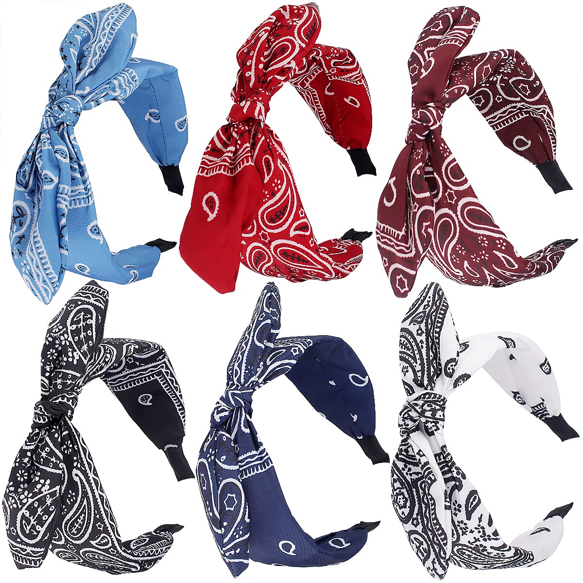 TOBATOBA paisley-knotted headbands offer versatile colors for daily outfits.