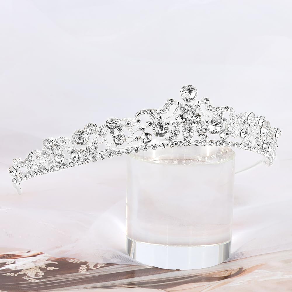 TOBATOBA silver tiara all-day comfort for events from weddings to parties.