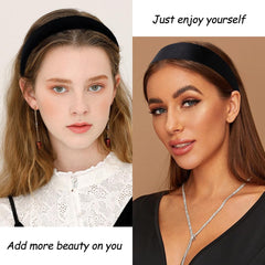 TOBATOBA wide thick headband worn for versatile styling and comfort