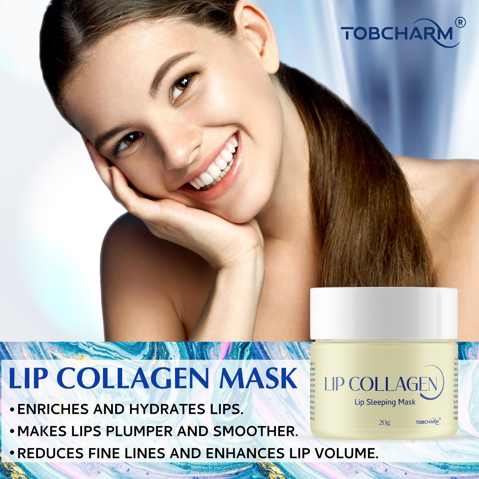 tobcharm lip sleeping mask texture closeup highlights creamy formula for smooth lips