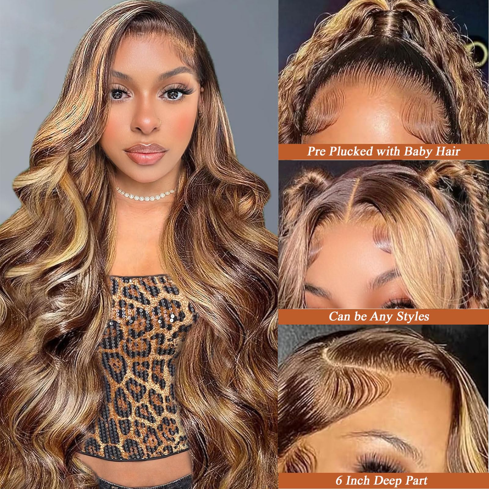 Tobeallo honey blonde wig side view reveals dimensional highlights for versatile styling.