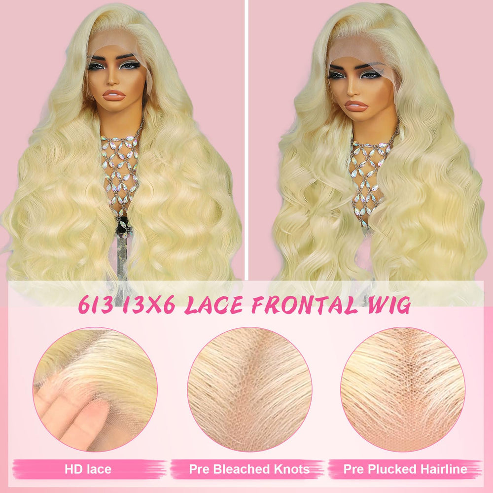 Tobeaper body-wave blonde wig texture with defined waves