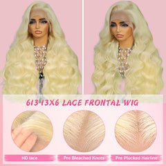 Tobeaper body-wave blonde wig texture with defined waves