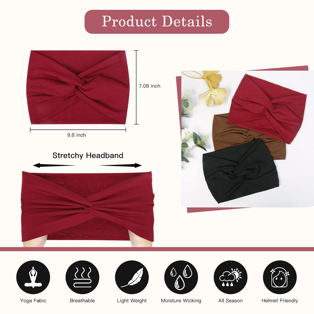 Tobeffect boho headbands in solid color for everyday styling and non-slip wear.