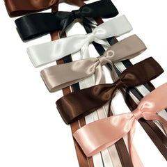 Tobeffect bow hair clip long tails side view for elegant braids and ponytails.