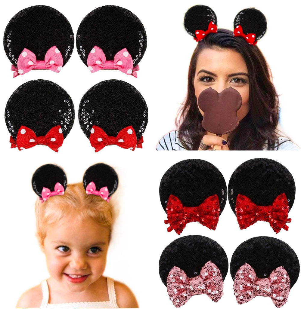 Tobeffect glitter mouse ears hair clips in black offer lightweight comfort for all-day wear.