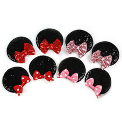 Tobeffect glitter mouse ears hair clips in red add sparkle for parties and cosplay.