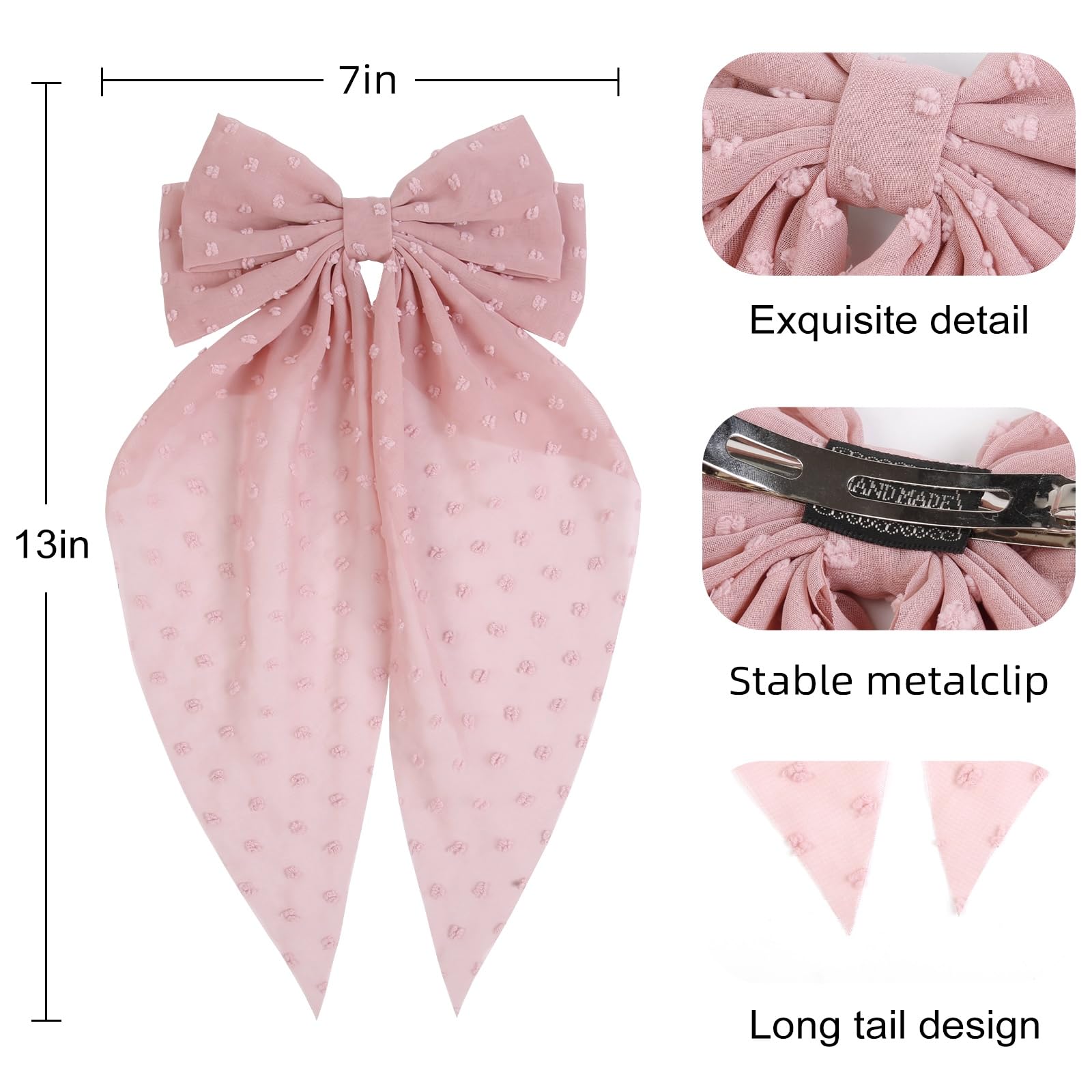 Tobeffect hair bow pink demonstrates playful charm for casual hairstyles and photos.