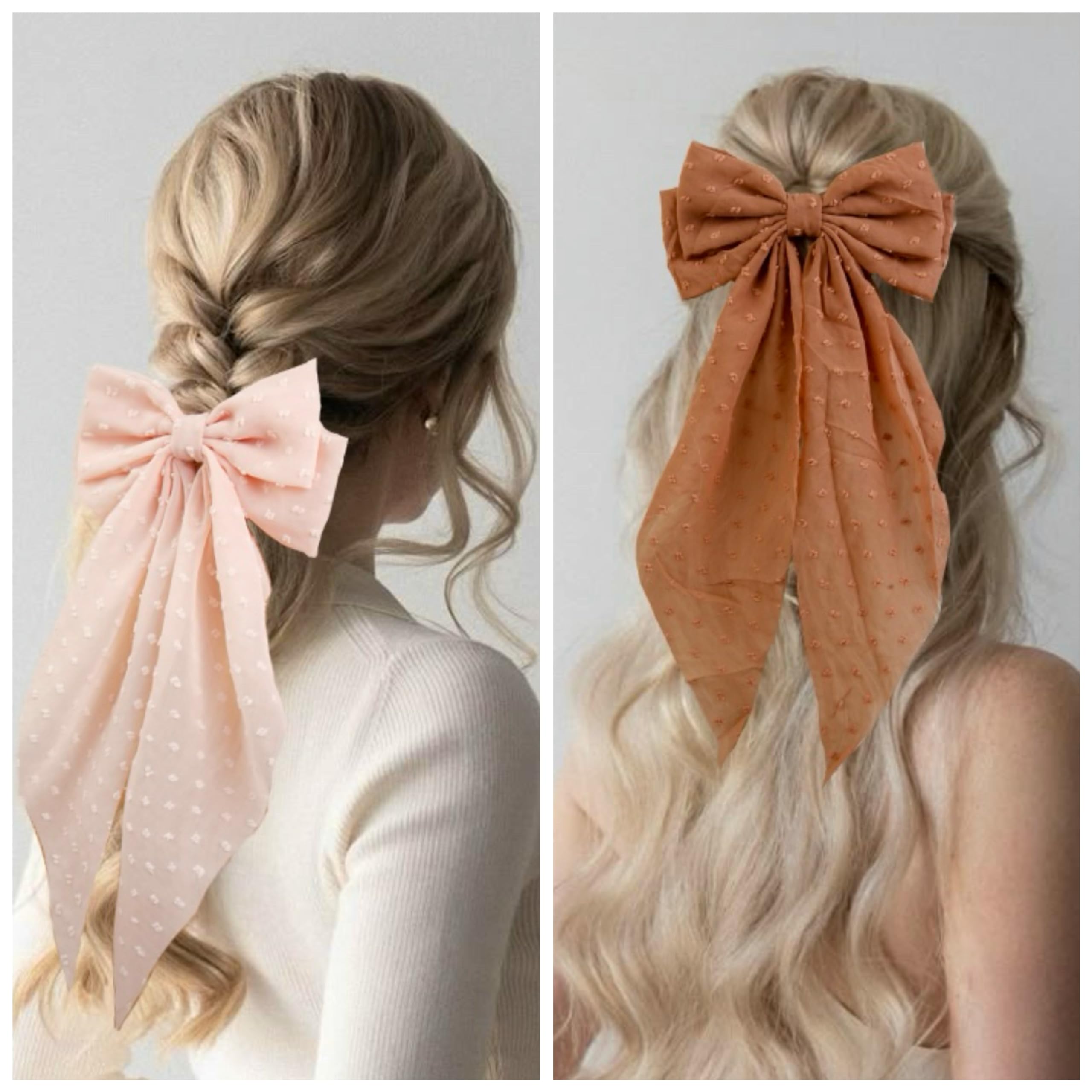 Tobeffect hair bow ponytail demonstrates secure clip ideal for long hair styling.