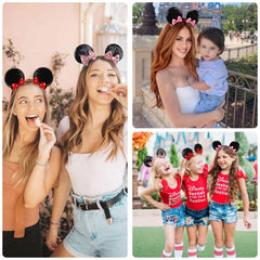 Tobeffect sequin mouse ears hair bows pack provides versatile clips for coordinated outfits.
