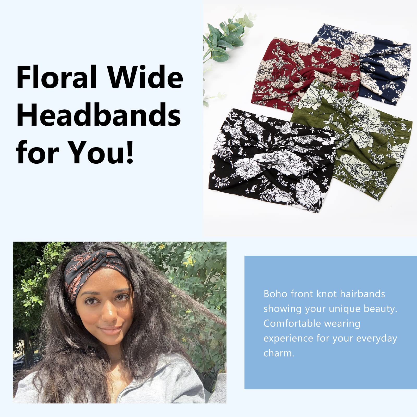 Tobeffect stretchy headband workout-ready with floral pattern and secure fit