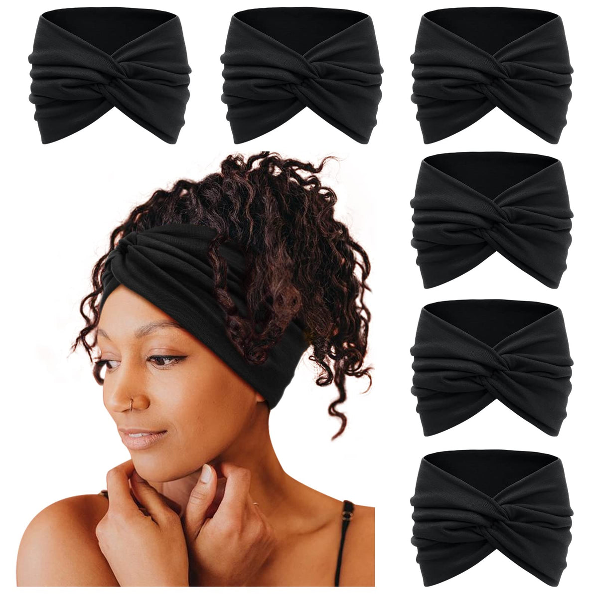 Tobeffect wide headbands with front knot design for secure hold during daily wear.