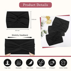 Tobeffect wide headbands show stretchy fit for versatile head sizes.