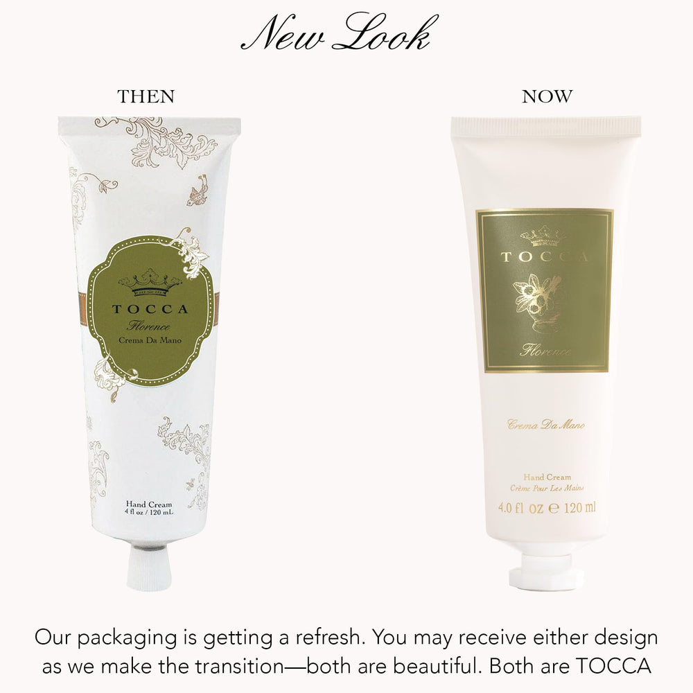 Tocca Florence Hand Cream jar highlighting gardenia aroma for a refined fragrance experience.