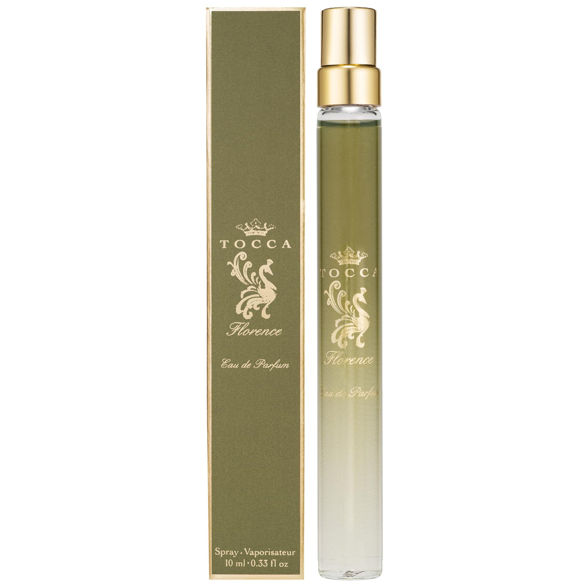 TOCCA Florence travel spray bottle front view for on-the-go luxury.