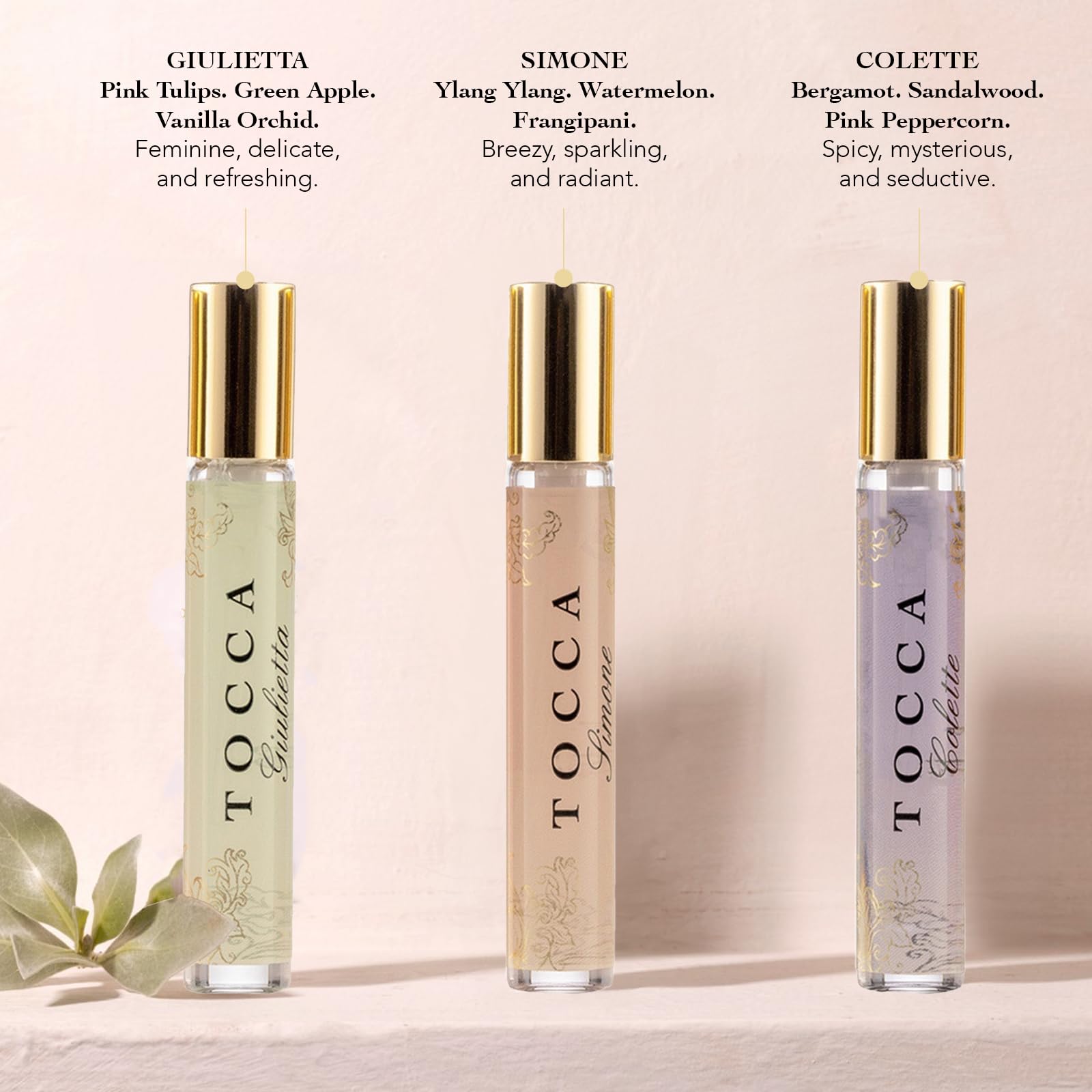 Tocca Simone spray miniatura, aroma jugoso para días casuales y eventos.