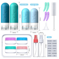 Tocelffe 2oz silicone bottles ideal for compact toiletries on the go.