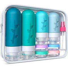 Tocelffe 3oz bottles for compact travel with leak-proof caps.
