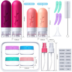 Tocelffe silicone bottles 3oz leak-proof with flip-top lid keep cosmetics secure during travel