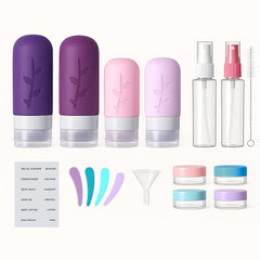 Tocelffe 3oz silicone bottles shown for compact, TSA-friendly packing of liquids.