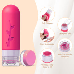 Tocelffe silicone 2oz bottle compact for creams and gels.